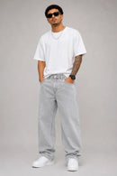 calça baggy "cinza"